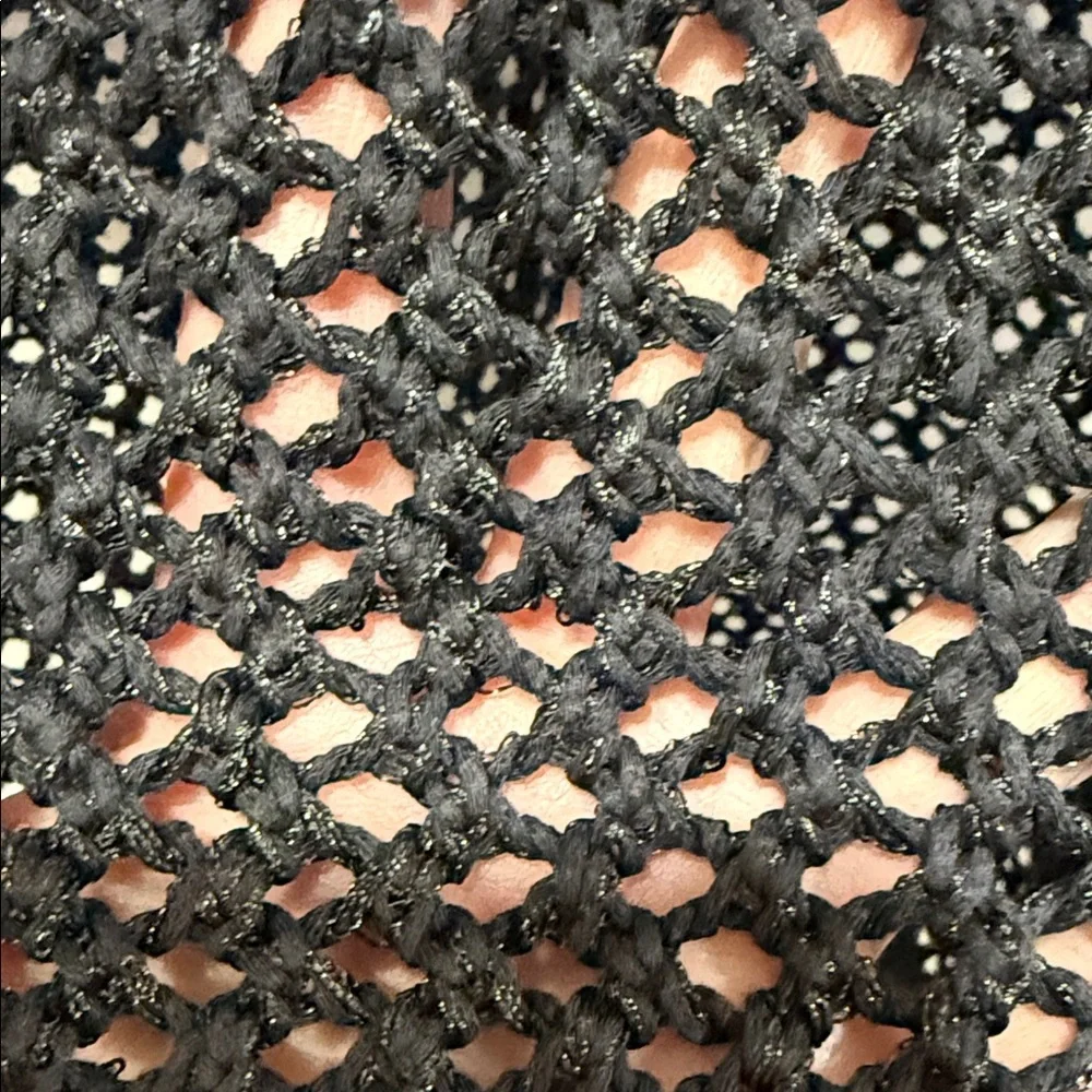 Black Knit Mesh Top - Picture 3 of 3